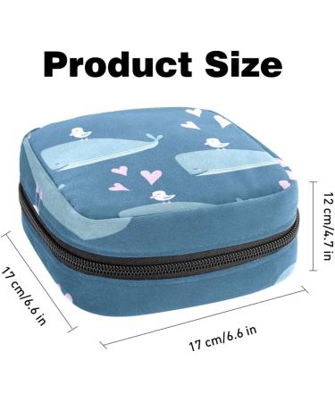 Portable Women's Binding-Up Bags | Menstrual Cup & Tampon Bags for Teens - Whale Bird Ocean Blue - Buy Online on GoSupps.com