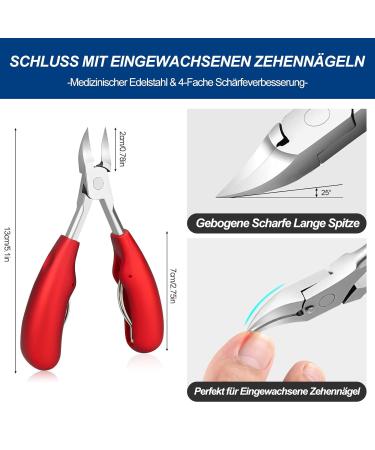 6-Piece Professional Foot Nail Pliers Set | Super-Sharp Stainless Steel Toenail Scissors for Thick & Ingrown Nails | Pedicure Tools for Seniors | Fight Nail Fungus & Paronychia - Buy Online on GoSupps.com