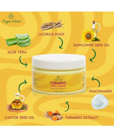 Turmeric Brightening Face Cream - Natural Skin Moisturizer for Scars & Sun Damage | 4 fl oz - Buy Online on GoSupps.com