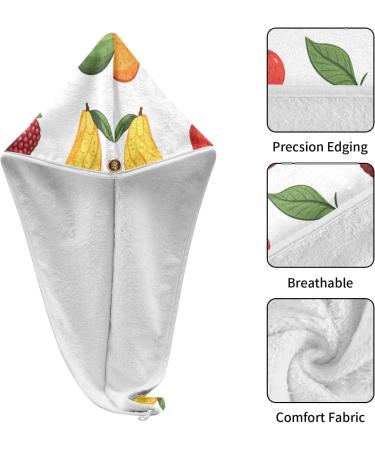 Colored Fruit Hair Towel 2 Pack | Super Absorbent Quick Dry Hair Turbans | Ideal for Women & Girls - Buy Online on GoSupps.com