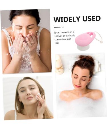Angoily Silicone Handle Double-Sided Cleansing Brush - Pink Facial Scrubber for Effective Skin Care & Shampooing - Buy Online on GoSupps.com