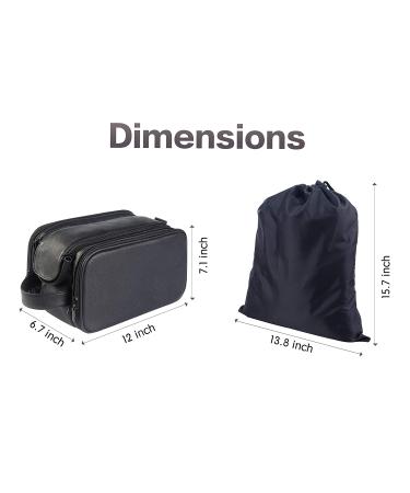 Elviros Men's Large PU Leather Toiletry Bag - Water-Resistant Travel Shaving Dopp Kit Organiser for Bathroom Toiletries - Brown Cosmetics Bag - Buy Online on GoSupps.com