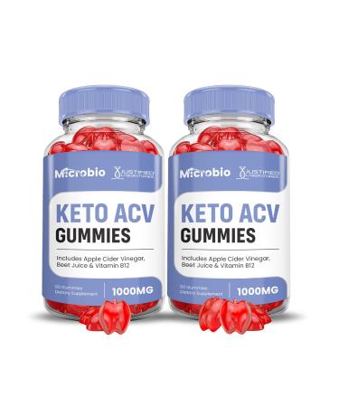 (2 Pack) Microbio Keto ACV Gummies Advanced Formula 1000MG Micro Bio Keto Gummies Apple Cider Vinegar Formulated with Pomegranate Beet Juice Powder B12 Vegan Non GMO120 Gummys