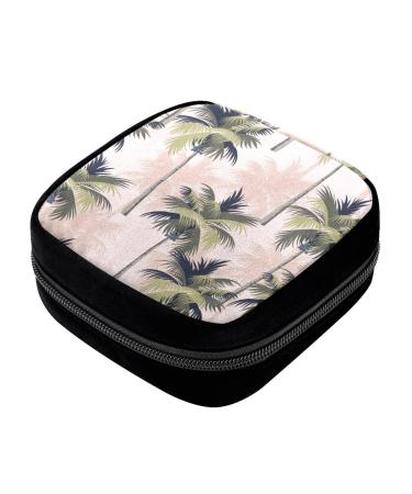 GIAPB Period Bag Sanitary Napkin Storage Bag Pad Holder for Period Makeup Pouch Coconut Tree Plant Color2662