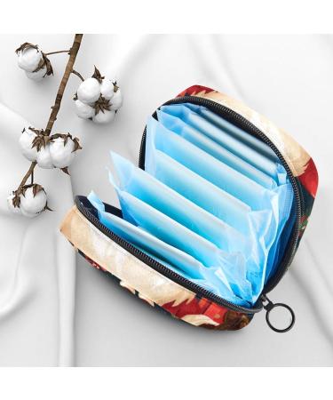 Muoooum Merry Christmas Pattern Ladies Tie Storage Bag - Portable Menstrual Cup & Bandage Pads Organizer for Teens - Buy Online on GoSupps.com
