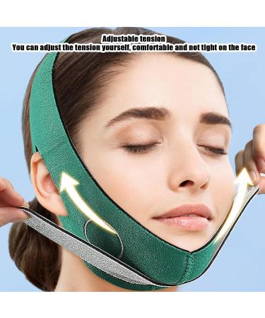 V Lines Lifting Masque - Breathable Elastic Double Chin Lift Bandage V Lines Face Lifting Strap Hook and Loop Chin and Cheek Lifting Bandage for V Face Lift Green - Buy Online on GoSupps.com