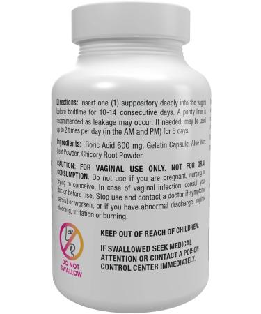 vH Essentials Boric Acid Plus Vaginal Suppositories - Prebiotic & Aloe Vera for pH Balance Odor Control & Freshness - 600mg 30 Count - Buy Online on GoSupps.com