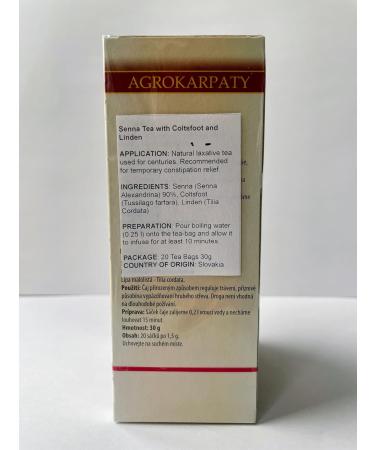 Senna Tea with Coltsfoot and Linden | Natural Laxative Herbal Tea (20 Tea Bags 30g) - Buy Online on GoSupps.com