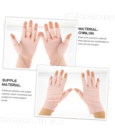 Healeved 3 Pairs Sun Protection Half Finger Gloves Salon Supply Hand Gloves for Protection Prevention Gloves Salon Manicure Gloves UV Gloves Pink Fingerless Nylon Hand Guard Miss - Buy Online on GoSupps.com