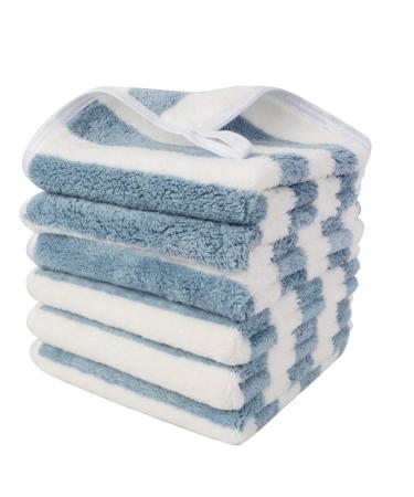 Sinland microfiber facial towels quickly drying absorbent washcloth soft make-up remover visitor 30.5 x 30.5 cm 1 piece (6-pack) Blue stripes - Buy Online on GoSupps.com