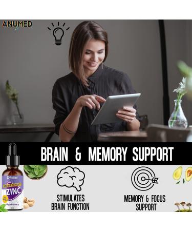 Anumed Natural Zinc Gluconate 15mg Liquid Drops - Immune System & Brain Support - Vegan & Non-GMO - 2 Packs of 2oz - Buy Online on GoSupps.com