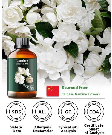Jasmine Essential Oil Pure Jasmine Oil Mumianhua Nighttime Floral Bliss for Pillow Mist & Luxurious Perfume Bedroom Diffuser & Skin Elixir 3.38 Fl Oz - Buy Online on GoSupps.com