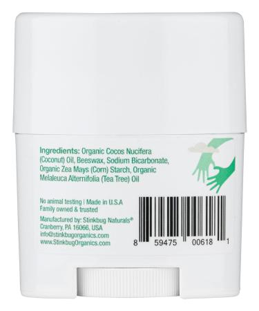 Natural Organic Travel Size Deodorant Stick - Aluminum Free with Tea Tree Coconut Oil & Activated Charcoal | Stinkbug Naturals (Pack of 6 - Buy Online on GoSupps.com