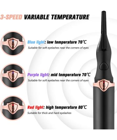 Buy Rechargeable Heated Eyelash Curler - Portable & Quick Curling Makeup Tool for Women & Girls - Long-Lasting Black Lash Curler - Buy Online on GoSupps.com