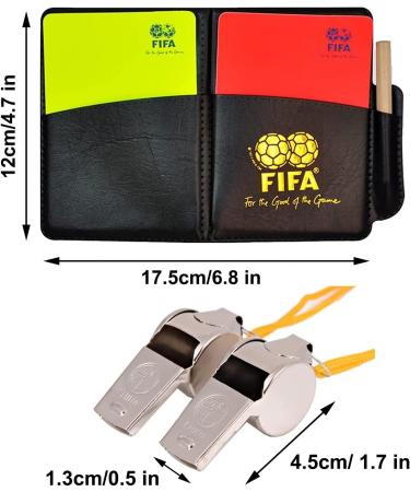 Namis Referee Set - Metal Whistles Red & Yellow Cards Complete Coach Kit for Football Games - Buy Online on GoSupps.com