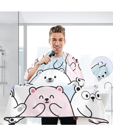 Waterproof Barber Cape - Cartoon Bear & Cheetah Haircut Bib for Men & Women | Unisex Hair Cutting Cape - Buy Online on GoSupps.com