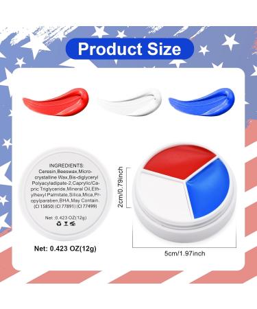 Red White Blue Face Body Paint - USA Flag Makeup Palette for 4th of July Independence Day & Patriotic Events - Buy Online on GoSupps.com