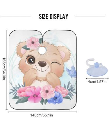 Waterproof Barber Cape - Cute Floral Bear & Cheetah Haircut Bib for Men & Women | Unisex Hair Cutting Cape - Buy Online on GoSupps.com