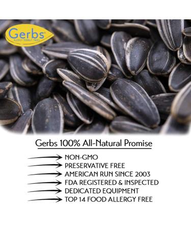 GERBS Lightly Sea Salted Roasted Sunflower Seeds In Shell 2 lbs - Top 14 Allergy Free Superfood Snack, Non GMO, Gluten & Peanut Free, Vegan, Keto Friendly - Buy Online on GoSupps.com