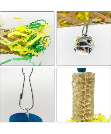 Bird Parrots Shredding Toys - Foraging & Chewing Accessories for Lovebird, Cockatiel, Conure, African Grey - Hanging Loofah & Cage Shredder Toys - Buy Online on GoSupps.com