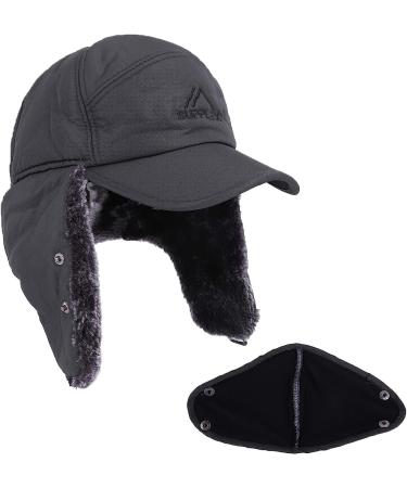 Winter Aviator Hat with Ear Flaps for Women and Men - Grey | Warm Trapper Hat for Snow Ski and Cycling - Buy Online on GoSupps.com
