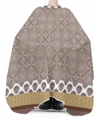 Buy Brown Geometric Barber Cape - Adjustable Hair Cutting Cape for All Ages | Salon Hairdressing Accessories - 55x63 Inch Mandala Design - Buy Online on GoSupps.com
