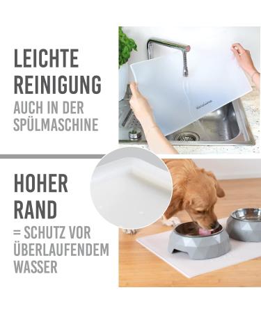 KaraLuna Premium Silicone Bowl Mat - Curved & Transparent (48x30 cm) - Durable Pet Mat for Food & Water Bowls - International Shipping Available - Buy Online on GoSupps.com