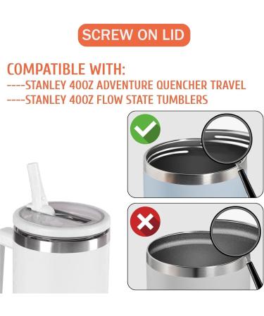 JHCBKFF 2 Pack 40 oz Tumbler Flip Straw Lid Replacement fit for Stanley Quencher Spill Proof Tumbler Cover for Stanley Cup Beige - Buy Online on GoSupps.com