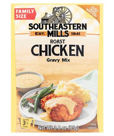 Southeastern Mills Roast Chicken Gravy Mix - Family Size 3.0 oz Packet (Pack of 24) | Custom Herb & Spice Blend, Just Add Water - Buy Online on GoSupps.com
