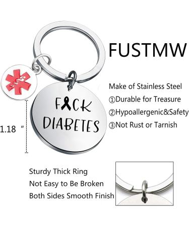 FUSTMW Diabetes Keychain - Diabetic Awareness Support Jewelry & Gifts - Buy Online on GoSupps.com
