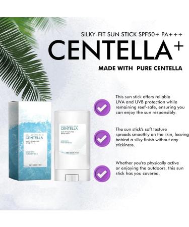 Centella Sunscreen Stick Silky Fit Sun Stick Sun Protection Lightweight Sunscreen Stick for Face Sun Cream Stick SPF50+ Beauty Sun Cream Non-Greasy Refreshing Not Harm Residue Sunstick for All Skin - Buy Online on GoSupps.com