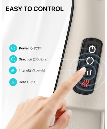Alljoy Shiatsu Neck Massage Device with Heat | Electric Back Shoulder & Leg Massager for Home & Office | Best Gift for Men (Beige) - Buy Online on GoSupps.com