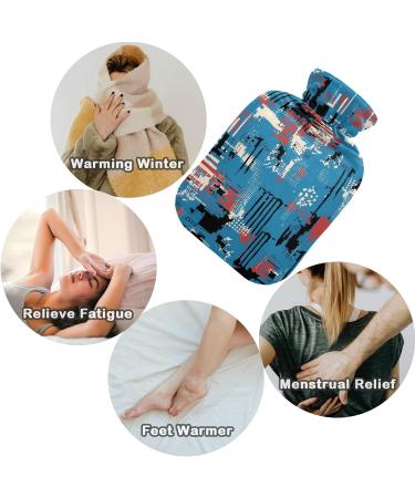 Buy NAANLE 2L Hot Water Bottle with Black Red Plaid Cover Ideal for Back Pain Relief Hand & Foot Warmer Neck Heat Therapy | International Shipping - Buy Online on GoSupps.com