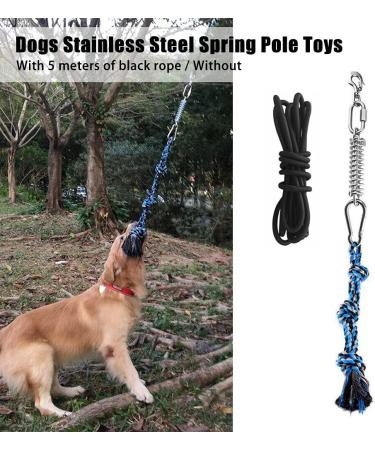 Spring Pole Dog Rope Toys Outdoor Stainless Steel Spring Pole Hanging Bungee Exercise Dog Rope Toys Best for Tug of War Bite Training Pull Exercise Solo Play (Standard Edition) - Buy Online on GoSupps.com