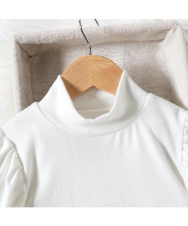 Miipat Baby Girl Fall Winter Outfit Set | Long Sleeve Pullover Top with Mini Skirt | Toddler Girls Dress 3-4 Years | White/Brown - Buy Online on GoSupps.com