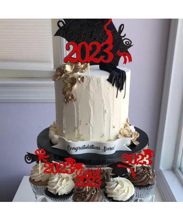 Xsstarmi 25 Pack 2023 Graduation Theme Cake Topper Class of 2023 Cupcake Toppers Glitter Class of 2023 Grad Cap Diploma Cupcake Picks 2023 Graduation Party Cake Decorations Supplies Red Style06-red - Buy Online on GoSupps.com