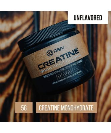 RAW NUTRITION Creatine Monohydrate Powder | Micronized Supplement for Workout Performance, Muscle & Strength | Unflavored 150g (30 servings) - Buy Online on GoSupps.com