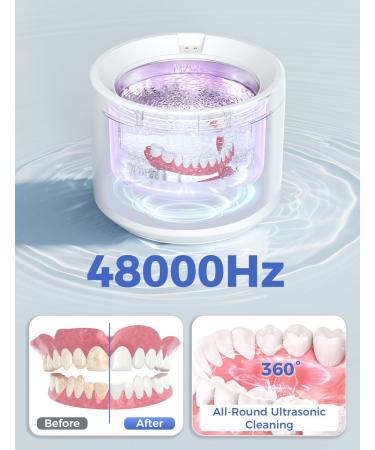  Acmeenjoy Ultrasonic Cleaner Ultrasonic Cleaner 48000Hz Dental Pod 200ml Dental Gutter Cleaner with UV Lamp for Dentures/Dental Gut - Buy Online on GoSupps.com