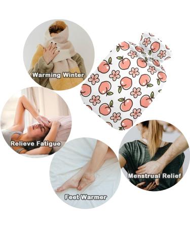 Naanle 2L Cute Peach Flower Heat Bottle with Cover - Transparent Hot Water Bottle for Bed Hand & Feet Therapy | Pain Relief & Cold Therapy - Buy Online on GoSupps.com