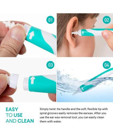 Ear Wax Remover Tool - Gentle Ear Cleaning Kit for Adults and Children - Green - Buy Online on GoSupps.com