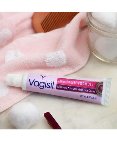 Vagisil Maximum Strength Feminine Anti-Itch Cream with Benzocaine - Fast-Acting Relief for Yeast Infection Irritation - Gynecologist Tested - Soothes and Cools Skin - 1oz (Pack of 4) - Buy Online on GoSupps.com