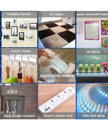 ZMUAXUAN Strong Nano Double Sided Tape Heavy Duty Mounting Clear Removable Sticky Adhesive Strips No Damage Wall Waterproof Reusable Thick Gel Grip Washable for Hanging Picture Poster Carpet Photo 1 - Buy Online on GoSupps.com
