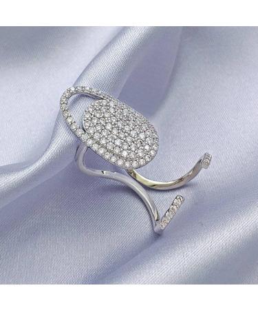 Nail nart Decoration Rhinestone Fingernail Rings Fingernail Ring Nail ring finger Decoration Nail Cover Rings Finger Decoration Rings for Parties Ring Jewelry Gift(Sliver) - Buy Online on GoSupps.com