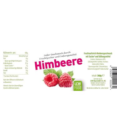 Buy LCW Raspberry Fruit Spread with Fructose & Sweeteners - 340g Glass Jar | International Shipping Available - Buy Online on GoSupps.com
