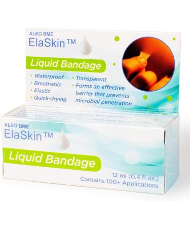 ElaSkin Liquid Bandage 0.4 Fl Oz - Waterproof & Stretchable Protection Against Dirt & Germs - Buy Online on GoSupps.com
