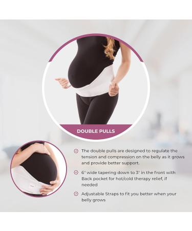 GABRIALLA Elastic Pregnancy Belly Band XL White - Maternity Belt for Improved Posture & Pain Relief - Buy Online on GoSupps.com