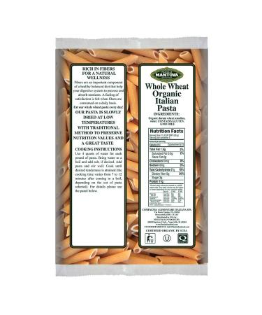 Mantova Organic Whole Wheat Penne Rigate Pasta - 100% Durum Semolina - 16 Oz (Pack of 6) - Product of Italy - Buy Online on GoSupps.com
