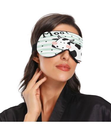 Cute Cow Sleep Mask | Comfortable Eye Mask for Travel & Sleeping | Light Blocking Blindfold with Adjustable Strap - Buy Online on GoSupps.com