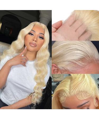 24 Inch Blonde Body Wave Lace Front Wig Human Hair - 180% Density, Pre Plucked with Baby Hair, HD Lace Frontal - 613 Blonde Wig for Black Women - Buy Online on GoSupps.com