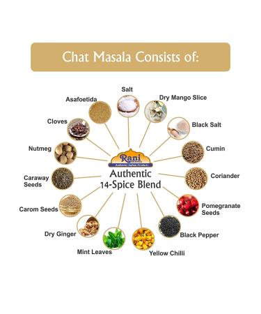 Rani Chat Masala 4.5oz - Tangy Indian Spice Seasoning Salt | All Natural, Vegan, Gluten Friendly - Non-GMO | Indian Origin PET Jar - Buy Online on GoSupps.com